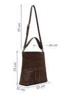 Kadın Kahverengi Uzun Askılı Süet Omuz Çantası | Derimod Kadın Kahverengi Uzun Askılı Süet Omuz Çantası | Derimod