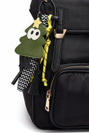 Kadın Siyah Kumaş Charmlı Sırt Çantası | Derimod Kadın Siyah Kumaş Charmlı Sırt Çantası | Derimod