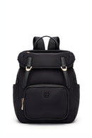 Kadın Siyah Kumaş Charmlı Sırt Çantası | Derimod Kadın Siyah Kumaş Charmlı Sırt Çantası | Derimod