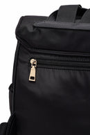 Kadın Siyah Kumaş Charmlı Sırt Çantası | Derimod Kadın Siyah Kumaş Charmlı Sırt Çantası | Derimod