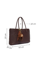 Women's Brown Braided Charm Shoulder Bag | Derimod Women's Brown Braided Charm Shoulder Bag | Derimod