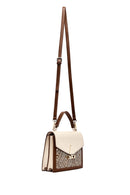 Woman Beige Long Strap Patterned Shoulder Bag | Derimod Woman Beige Long Strap Patterned Shoulder Bag | Derimod