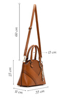 Kadın Taba Uzun Askılı Aksesuarlı Kol Çantası | Derimod Kadın Taba Uzun Askılı Aksesuarlı Kol Çantası | Derimod