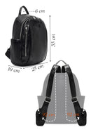 Women's Black Printed Backpack | Derimod Women's Black Printed Backpack | Derimod