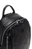 Women's Black Printed Backpack | Derimod Women's Black Printed Backpack | Derimod