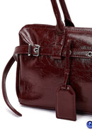 Women's Burgundy Shoulder Bag with Accessories | Derimod Women's Burgundy Shoulder Bag with Accessories | Derimod