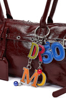 Women's Burgundy Shoulder Bag with Accessories | Derimod Women's Burgundy Shoulder Bag with Accessories | Derimod