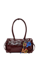 Women's Burgundy Shoulder Bag with Accessories | Derimod Women's Burgundy Shoulder Bag with Accessories | Derimod