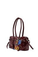 Women's Burgundy Shoulder Bag with Accessories | Derimod Women's Burgundy Shoulder Bag with Accessories | Derimod