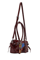 Women's Burgundy Shoulder Bag with Accessories | Derimod Women's Burgundy Shoulder Bag with Accessories | Derimod