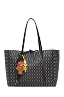 Kadın Siyah Aksesuarlı Baskılı Omuz Çantası | Derimod Kadın Siyah Aksesuarlı Baskılı Omuz Çantası | Derimod