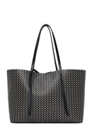 Kadın Siyah Aksesuarlı Baskılı Omuz Çantası | Derimod Kadın Siyah Aksesuarlı Baskılı Omuz Çantası | Derimod