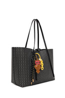 Kadın Siyah Aksesuarlı Baskılı Omuz Çantası | Derimod Kadın Siyah Aksesuarlı Baskılı Omuz Çantası | Derimod