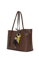 Kadın Kahverengi Aksesuarlı Baskılı Omuz Çantası | Derimod Kadın Kahverengi Aksesuarlı Baskılı Omuz Çantası | Derimod