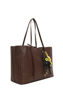 Kadın Kahverengi Aksesuarlı Baskılı Omuz Çantası | Derimod Kadın Kahverengi Aksesuarlı Baskılı Omuz Çantası | Derimod