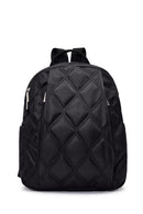 Kadın Siyah Aksesuarlı Kapitone Sırt Çantası | Derimod Kadın Siyah Aksesuarlı Kapitone Sırt Çantası | Derimod