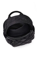 Kadın Siyah Aksesuarlı Kapitone Sırt Çantası | Derimod Kadın Siyah Aksesuarlı Kapitone Sırt Çantası | Derimod