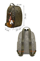 Kadın Haki Aksesuarlı Kapitone Sırt Çantası | Derimod Kadın Haki Aksesuarlı Kapitone Sırt Çantası | Derimod