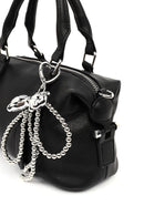 Women's Black Long Strap Charm Mini Shoulder Bag | Derimod Women's Black Long Strap Charm Mini Shoulder Bag | Derimod