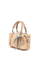 Women's Beige Long Strap Charm Mini Shoulder Bag | Derimod Women's Beige Long Strap Charm Mini Shoulder Bag | Derimod
