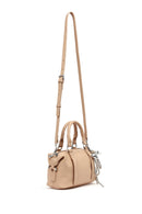 Women's Beige Long Strap Charm Mini Shoulder Bag | Derimod Women's Beige Long Strap Charm Mini Shoulder Bag | Derimod