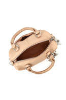 Women's Beige Long Strap Charm Mini Shoulder Bag | Derimod Women's Beige Long Strap Charm Mini Shoulder Bag | Derimod