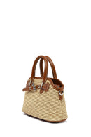 Women's Beige Long Strap Mini Straw Handbag | Derimod Women's Beige Long Strap Mini Straw Handbag | Derimod