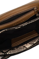 Women's Beige Long Strap Patterned Crossbody Bag | Derimod Women's Beige Long Strap Patterned Crossbody Bag | Derimod