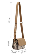 Women's Beige Long Strap Patterned Crossbody Bag | Derimod Women's Beige Long Strap Patterned Crossbody Bag | Derimod