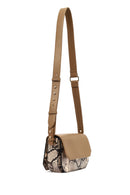 Women's Beige Long Strap Patterned Crossbody Bag | Derimod Women's Beige Long Strap Patterned Crossbody Bag | Derimod