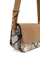 Women's Beige Long Strap Patterned Crossbody Bag | Derimod Women's Beige Long Strap Patterned Crossbody Bag | Derimod