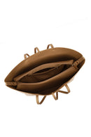 Women's Beige Printed Charm Shoulder Bag | Derimod Women's Beige Printed Charm Shoulder Bag | Derimod