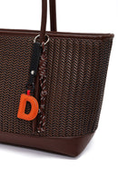 Women's Brown Braided Charm Shoulder Bag | Derimod Women's Brown Braided Charm Shoulder Bag | Derimod