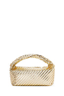 Women's Gold Mini Knitted Shoulder Bag | Derimod Women's Gold Mini Knitted Shoulder Bag | Derimod