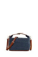 Woman Blue Long Strap Denim Mini Crossbody Bag | Derimod Woman Blue Long Strap Denim Mini Crossbody Bag | Derimod