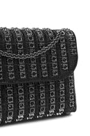 Women's Black Chain Strap Embellished Evening Bag | Derimod Women's Black Chain Strap Embellished Evening Bag | Derimod