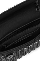 Kadın Siyah Zincir Askılı Taşlı Abiye Çantası | Derimod Kadın Siyah Zincir Askılı Taşlı Abiye Çantası | Derimod