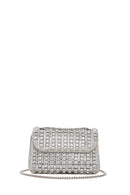 Women's Silver Chain Strap Embellished Evening Bag | Derimod Women's Silver Chain Strap Embellished Evening Bag | Derimod