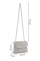 Kadın Gümüş Zincir Askılı Taşlı Abiye Çantası | Derimod Kadın Gümüş Zincir Askılı Taşlı Abiye Çantası | Derimod