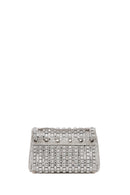 Women's Silver Chain Strap Embellished Evening Bag | Derimod Women's Silver Chain Strap Embellished Evening Bag | Derimod