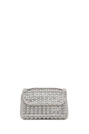 Women's Silver Chain Strap Embellished Evening Bag | Derimod Women's Silver Chain Strap Embellished Evening Bag | Derimod