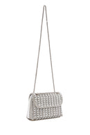 Women's Silver Chain Strap Embellished Evening Bag | Derimod Women's Silver Chain Strap Embellished Evening Bag | Derimod