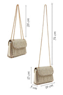 Women's Gold Chain Strap Embellished Evening Bag | Derimod Women's Gold Chain Strap Embellished Evening Bag | Derimod