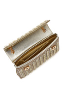 Women's Gold Chain Strap Embellished Evening Bag | Derimod Women's Gold Chain Strap Embellished Evening Bag | Derimod