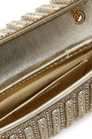 Women's Gold Chain Strap Embellished Evening Bag | Derimod Women's Gold Chain Strap Embellished Evening Bag | Derimod