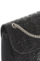 Kadın Siyah Zincir Askılı Taşlı Mini Abiye Çantası | Derimod Kadın Siyah Zincir Askılı Taşlı Mini Abiye Çantası | Derimod