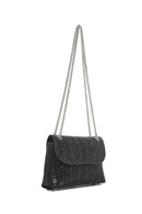 Kadın Siyah Zincir Askılı Taşlı Mini Abiye Çantası | Derimod Kadın Siyah Zincir Askılı Taşlı Mini Abiye Çantası | Derimod