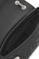 Kadın Siyah Zincir Askılı Taşlı Mini Abiye Çantası | Derimod Kadın Siyah Zincir Askılı Taşlı Mini Abiye Çantası | Derimod