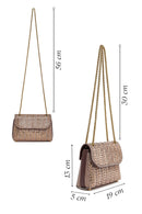 Kadın Bronz Zincir Askılı Taşlı Mini Abiye Çantası | Derimod Kadın Bronz Zincir Askılı Taşlı Mini Abiye Çantası | Derimod