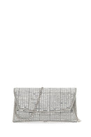 Kadın Gümüş Uzun Zincir Askılı Taşlı Mini Abiye Portföy Çanta | Derimod Kadın Gümüş Uzun Zincir Askılı Taşlı Mini Abiye Portföy Çanta | Derimod